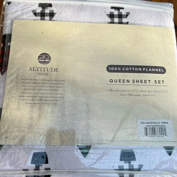 ALTITUDE HOME Christmas Trees Flannel Queen Sheet Set NWT NEW - Picture 4 of 5